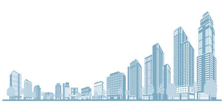 Illustration of the shadow of the cityscape.のイラスト素材