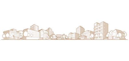 Cityscape perspective illustration. Vector illustration.のイラスト素材
