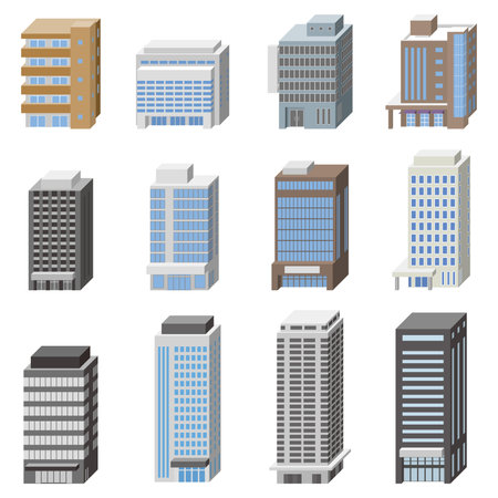Building three-dimensional vector illustration.のイラスト素材