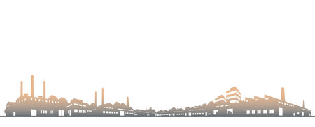 Panoramic Silhouette of the City. Vector Illustrationのイラスト素材