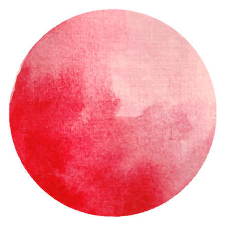 Watercolor vector figures. watercolor circle. Red hand painted circle isolated on white.のイラスト素材
