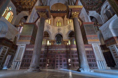 Interior view of   the mausoleum of Sultan Qalawun, part of Sultan Qalawun Complex built in 1285 AD, located in Al Moez Street, Cairo, Egyptのeditorial素材
