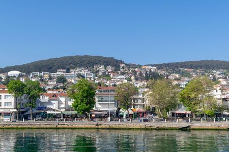 View of Heybeliada island from the sea with summer houses. the island is the second largest one of...