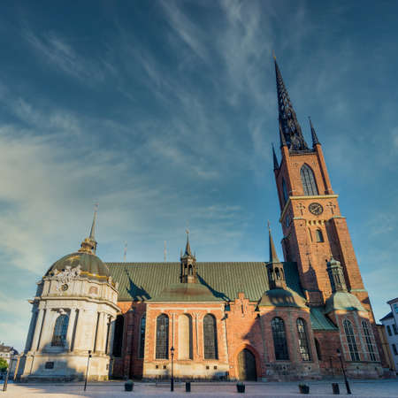 Riddarholmen Church, located in the island of Riddarholmshamnen, old city, Stockholm, Sweden, in a summer dayの写真素材