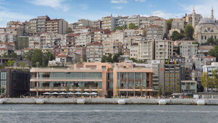 Istanbul, Turkey - September 1, 2022: View from the sea of Galataport, a mixed use development located in Karakoy neighbourhoodのeditorial素材