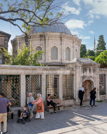 Istanbul, Turkey - September 1, 2022: Tomb of Ferehat Pasa, or Ferhat Pasa Turbesi, suited in Eyupsultan districtのeditorial素材