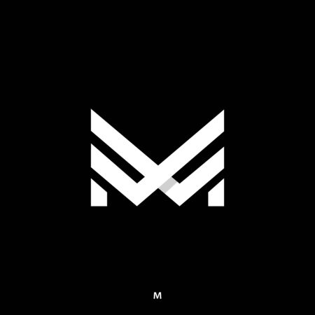 Letter M. Minimal logo design, easy to edit and ready to use. Can be used for emblem, design concept, creative symbol, icon, ect. vectorのイラスト素材