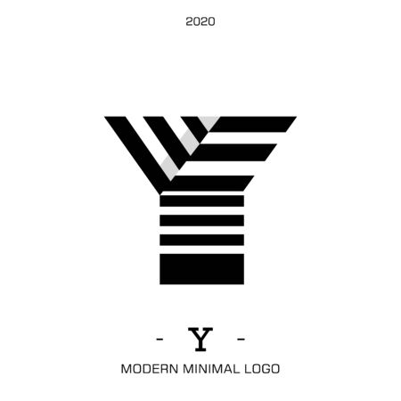 Letter type Y. Elegant identity design. Beautiful logotype for luxury branding.のイラスト素材