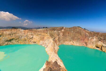 Mid day view Gunung Kelimutu on Flores, Indonesia.の写真素材