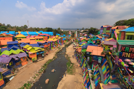Kampung Warna Warni Jodipan Colourful Village Malangのeditorial素材
