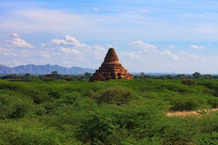 Bagan, Myanmar: a huge collection of buddhist stupas and pagodas and temples.の写真素材