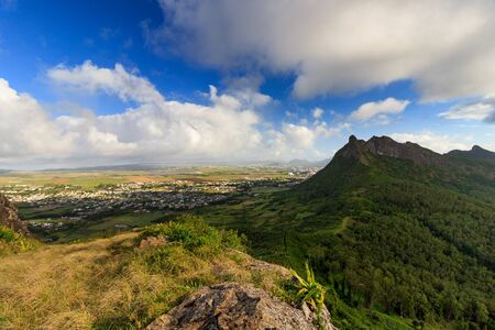 Hiking and Climbing in Mauritius: Le Pouceの写真素材
