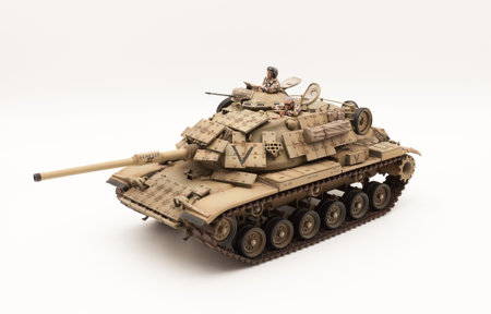 Operation Desert Storm USMC M60A1 Patton Main Battle Tank with reactive armor, 1 35 Tamiyta Scale Modelの写真素材
