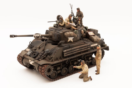 M4A3E8 Easy Eight Sherman Tank, Fury Tank 1 35 Scale Modelの写真素材