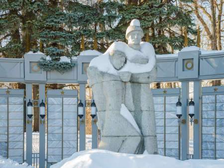 Zelenodolsk, Tatarstan, Russia - February 06, 2016: Victory Park. Monument to the lost soldiers in days of the Great Patriotic War 1941 - 1945のeditorial素材