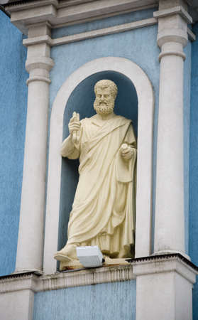 Roman Catholic Church. Sculpture at the Catholic Church of the exaltation of the Holy cross.の写真素材