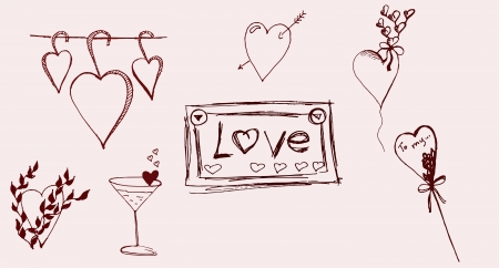 Hearts icons  vector set of love signsのイラスト素材