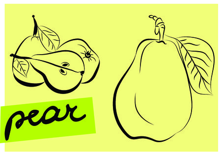 set of pears icon isolated Vector illustrationのイラスト素材