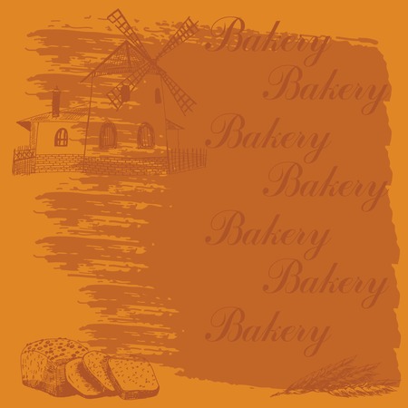 Bakery sketch background. のイラスト素材