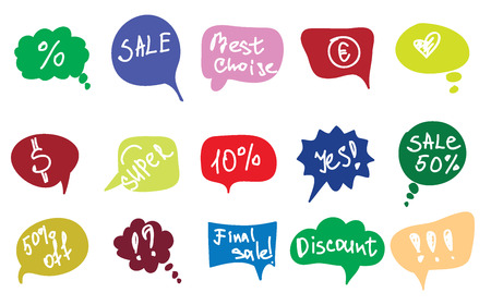 Speech bubbles set with short messages.のイラスト素材