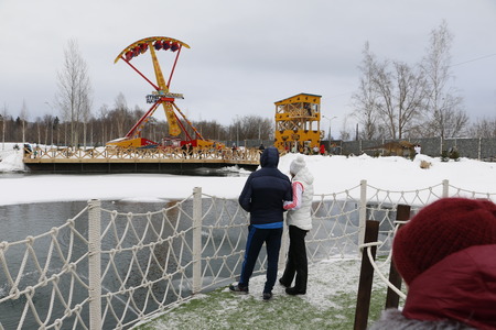 irov, Russia, February 10, 2016 - Getting started dinosaur Park "Yurkin Park"のeditorial素材