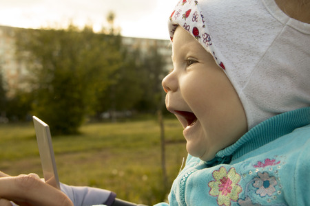 Small baby outdoor in a summer dayの写真素材