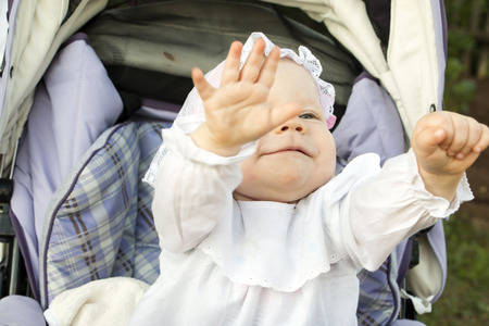 Small baby outdoor in a summer dayの写真素材