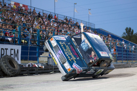 Russia, Kirov - August, 10, 2016: Extreme car show in Kirov city in 2016のeditorial素材