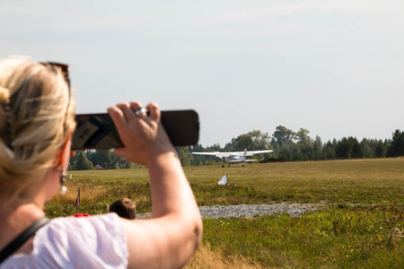Russia, Kirov - August, 21, 2016: Celebration of Day of air fleet in Kirov city in 2016のeditorial素材