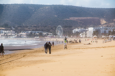 Morocco, Agadir - May 12, 2016: Beach in Agadir city in Morocco in 2016のeditorial素材