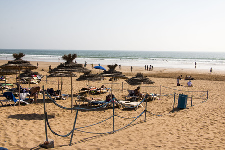 Morocco, Agadir - May 20, 2016: Beach in Agadir city in Morocco in 2016のeditorial素材