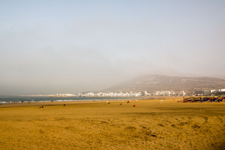 Morocco, Agadir - May 20, 2016: Beach in Agadir city in Morocco in 2016のeditorial素材