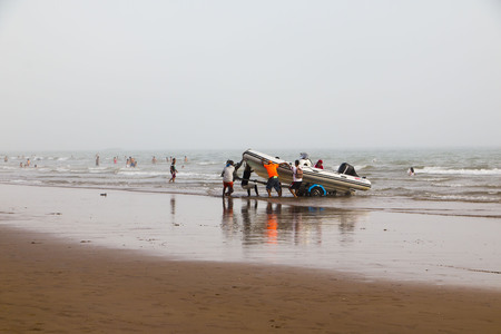 Morocco, Agadir - May 22, 2016: Beach in Agadir city in Morocco in 2016のeditorial素材