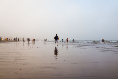 Morocco, Agadir - May 22, 2016: Beach in Agadir city in Morocco in 2016のeditorial素材