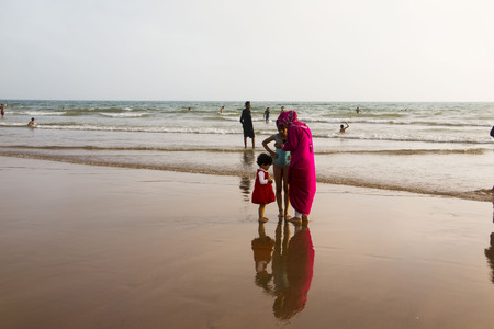 Morocco, Agadir - May 22, 2016: Beach in Agadir city in Morocco in 2016のeditorial素材