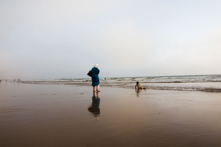 Morocco, Agadir - May 22, 2016: Beach in Agadir city in Morocco in 2016のeditorial素材