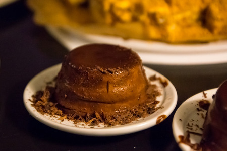 Sweet tasty desserts on the plate at the caféの写真素材