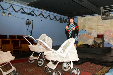 Russia, Kirov - November, 14, 2016: Excursion in Drama theatre in Kirov city in 2016