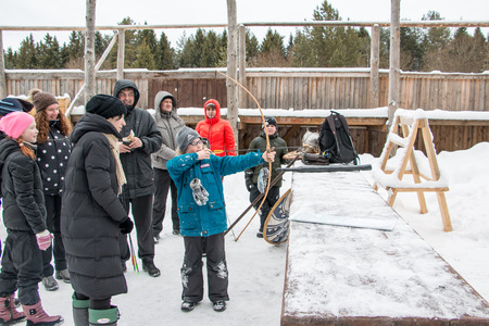 Kirov, Russia - February 21, 2016: People in the Park Poroshino during the celebration of the end of winter named Shrovetide in Kirov in Kirov in 2016のeditorial素材