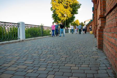 ?irov, Russia - June 25, 2016: Park Aleksandrovsky and people in it in Kirov city in 2016のeditorial素材