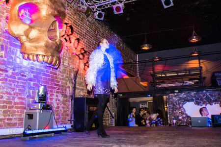 Russia, Kirov - November, 26, 2016: Rehearsal before fashion performance Art Chaos in night club...