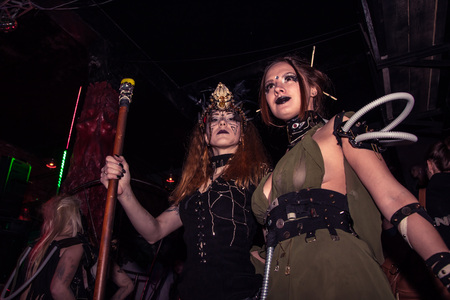 Russia, Kirov - November, 26, 2016: Fashion performance Art Chaos in night club Black Rose in Kirov city in 2016のeditorial素材