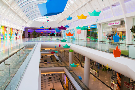 Russia, Moscow - March, 15, 2017: Hall in mall Rio in Moscow city in 2017のeditorial素材