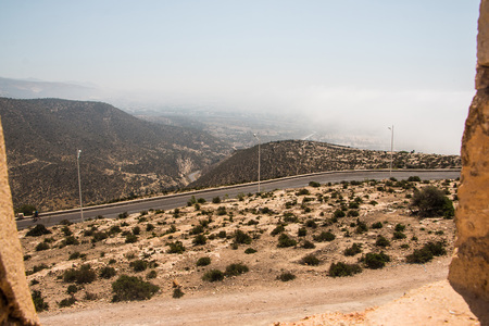 Yellow mountains and beautiful panoramic viewの写真素材