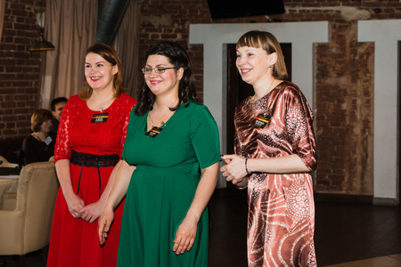 Russia, Kirov - February, 19, 2017: People take part in the festival Time for play which includes plays for business and plays for coaching and teaching in Kirov city in 2017のeditorial素材