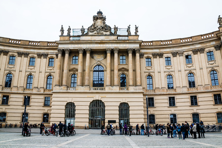 Germany, Berlin - April, 21, 2017: Historical building on the street of Berlin city in spring 2017のeditorial素材