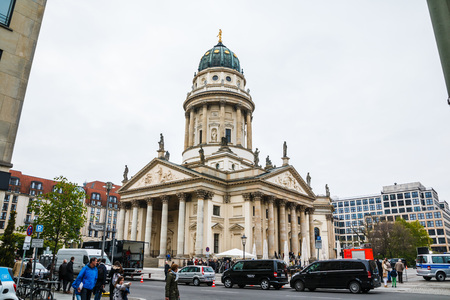 Germany, Berlin - April, 21, 2017: Historical building on the street of Berlin city in spring 2017のeditorial素材