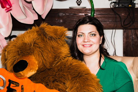 Russia, Kirov - February, 19, 2017: Woman takes part in the festival Time for play which includes plays for business and plays for coaching and teaching in Kirov city in 2017のeditorial素材