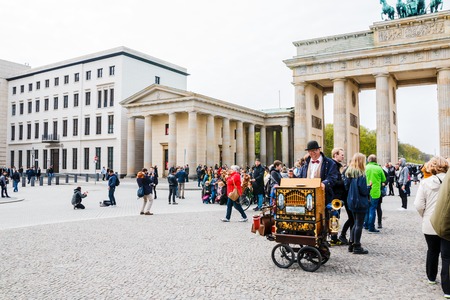 Germany, Berlin - April, 21, 2017: People on the street of Berlin city in spring 2017のeditorial素材