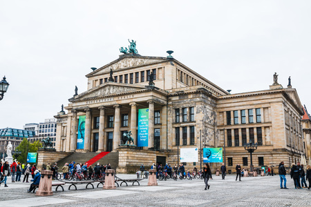 Germany, Berlin - April, 21, 2017: Historical building on the street of Berlin city in spring 2017のeditorial素材